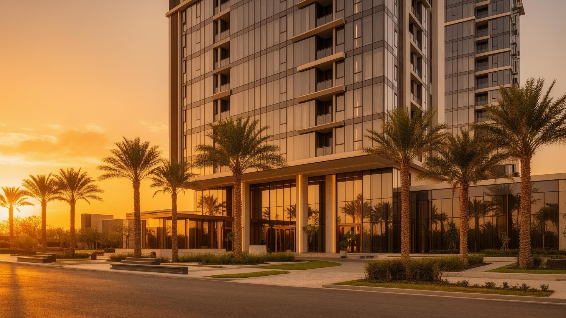 Edifício moderno representando o mercado imobiliário premium